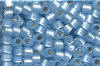 Miyuki Delica DB0628 Dyed Aqua Silver Lined Alabaster Seed Beads