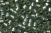 Miyuki Delica DB0689 Dyed Semi-matte Silver Lined Moss Green Seed Beads