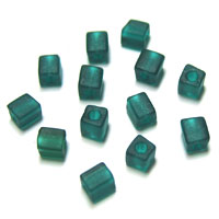 Miyuki Square 4mm Dark Green Opaque Frosted