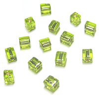 Miyuki Square 4mm Lime Green Silver Lined 14