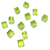 Miyuki Square 4mm Lime Green Transparent AB