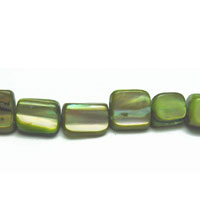 Mother of Pearl Natural Rectangle Dyed Green