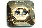 Swarovski Square 3015 12mm Golden Shadow Faceted Crystal Buttons