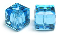 Swarovski Cube 5601 6mm Crystal Aquamarine
