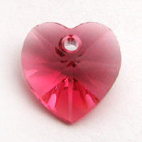 Swarovski Heart 6202 10mm Indian Pink Pendants