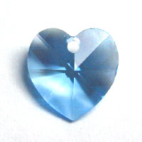 Swarovski Heart 6202 10mm Aquamarine Pendants