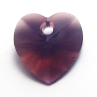 Swarovski Heart Pendants 6202 14mm Cyclamen Opal