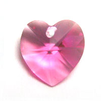 Swarovski Heart 6202 10mm Rose Pendants