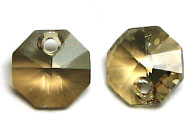 Swarovski Octagon 6401 12mm Crystal Golden Shadow Pendants