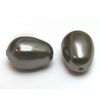 Swarovski Pear Pearls 5821 11mm Dark Grey