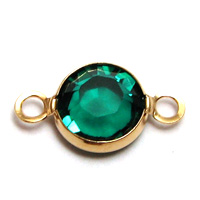 Swarovski Round Channel Link Gold 6mm Emerald
