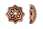 TierraCast Antique Copper 8mm Talavera Star Bead Cap