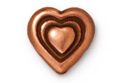 TierraCast Antique Copper Heart Bead