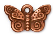 TierraCast Antique Copper Spiral Butterfly Drop