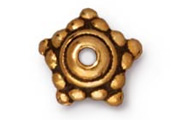 TierraCast Antique Gold Beaded Star Bead Cap
