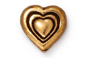 TierraCast Antique Gold Heart Bead