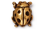 TierraCast Antique Gold Ladybug Bead