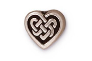 TierraCast Antique Silver Celtic Heart Bead