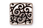 TierraCast Antique Silver Square Scroll Bead