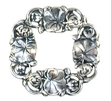 Trinity Antique Silver Waterlily Wreath/Toggle Ring